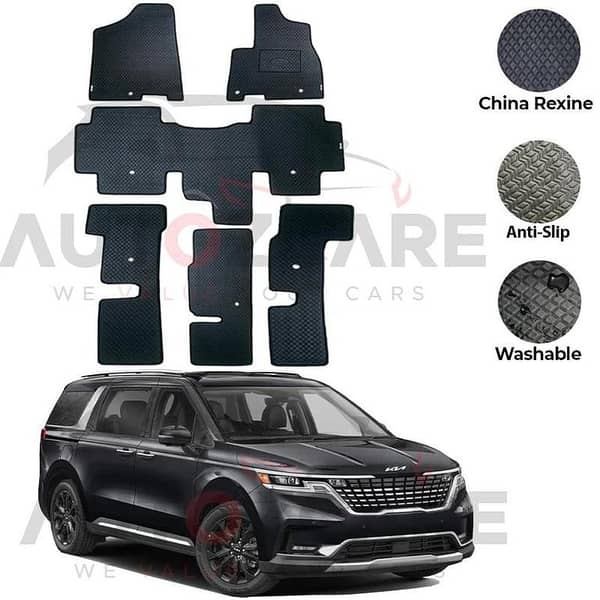 Kia Grand Carnival China Rexine Floor Mat 6PCS - Model 2021-2025