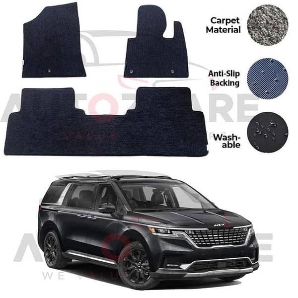 Kia Grand Carnival Fitting Carpet Floor Mat 6PCS - Model 2021-2025