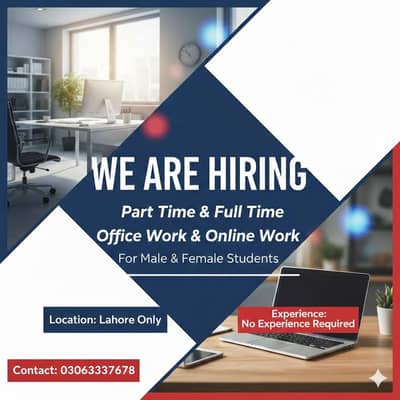 online work and office work available for male and female