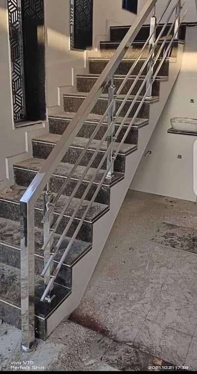 SS Stainless Steel Railing | CNC Design | Stair, Balcony and Jafri