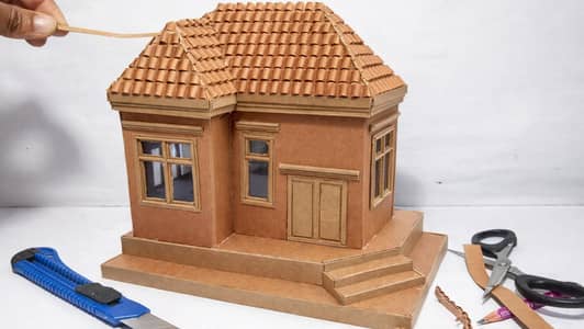 Decorate Your Room with this handmade Cardboard Mini House
