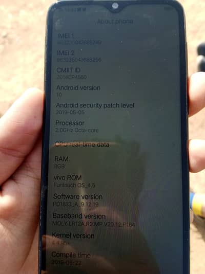 vivo Y97 8gb ram 264gb space