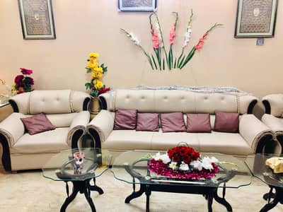 leather sofa set + tables set