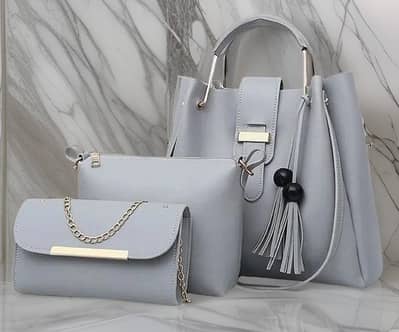 3-in-1 Ladies Handbag Set with Matching Purse & Shoulder Bag