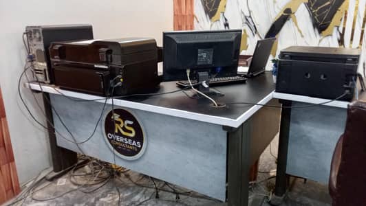 Hard wooden L shap Wide Table for Office