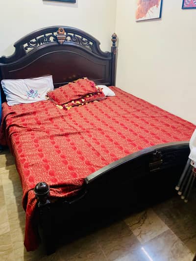 wooden bed set with mattress