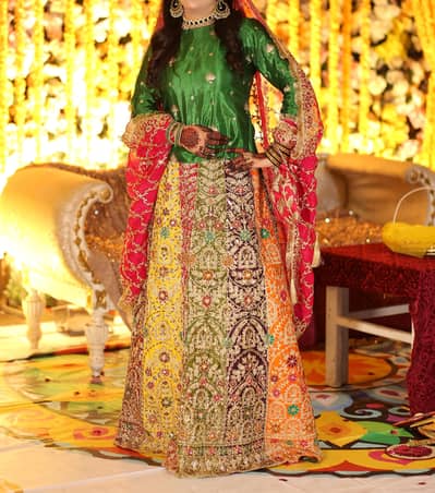  Beautiful Mehndi Wear Lehenga Choli with Dupatta 