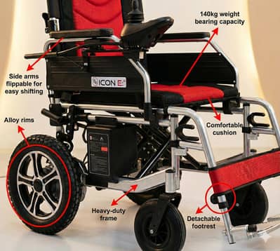 Heavy Duty Electric Wheelchair | Lithium Battery | 140kg Capacity