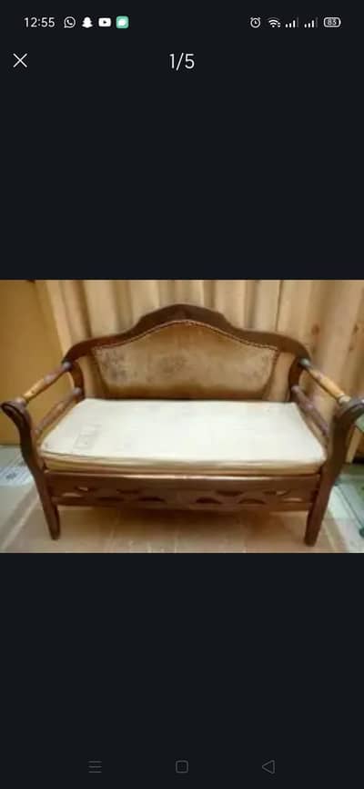 5 seater sofa set sheesham wood +molty foam