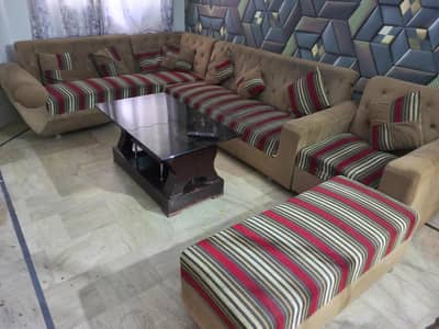 9 seater L shape used sofa set for Sale
