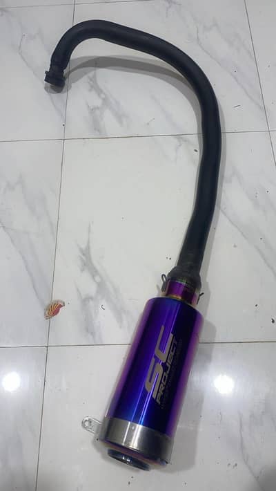 SC PROJECT MOTO GP BLUE PURPLE SHADE WITH BEND PIPE contact no