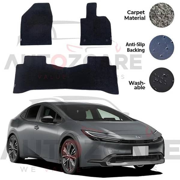 Genuine Toyota Prius HEV Carpet Floor Mats - 3 Piece Set for 2022-2025 Models
