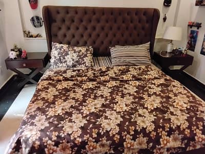 king size bed in brown