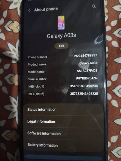 samsung galaxy A03s 4/64 GB
