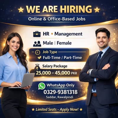 Male and Female staff required for office work