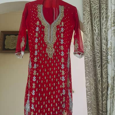 heavy fancy red dress