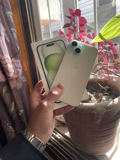 Iphone 15 jv green with box