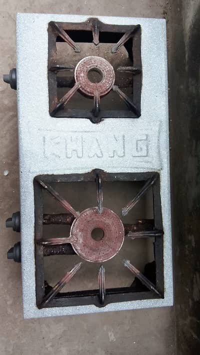 Double burner stainless steel gas stove