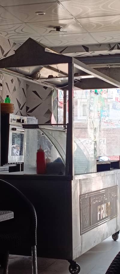 Fast food counter || steel counter || fryer