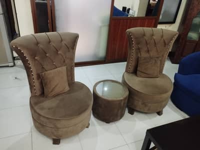 Bed set with a coffee set