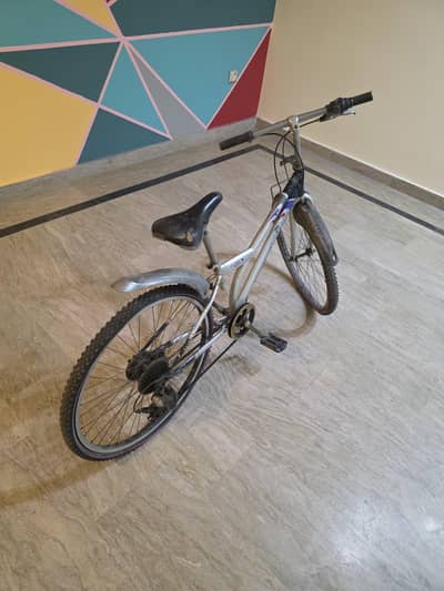 Silver steel Japanese Bicycle with Back wheel 7 gears