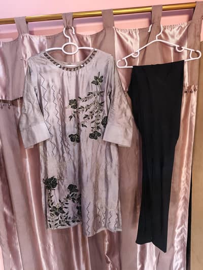 Embroidered Dress / Formal wear/ black kurti/ festive Wear