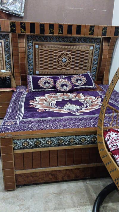 full king size bed with 2 side tables