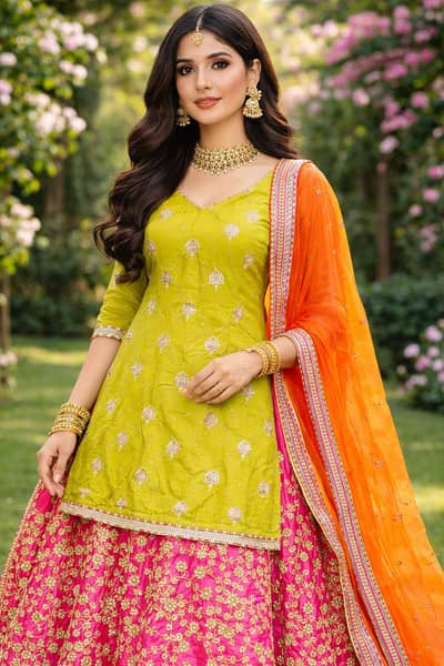 3 Pc stiched pure shaffon nd net dresee