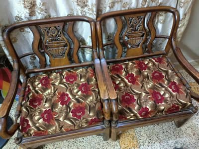 used sofa set type wood