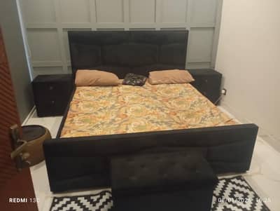 king size bed(side tables + mattress)