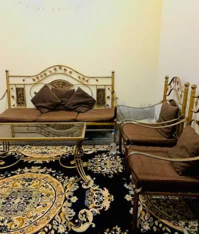 5 Seater Iron Sofa Set with Iron Table