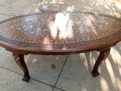 Wooden coffee table set