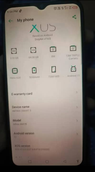 Infinix smart 5 mobile official pta approved 10/8 Condition