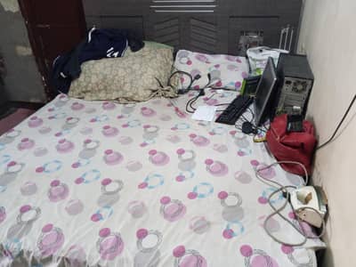 King Size bed (with spring mattress) - 9/10 condition