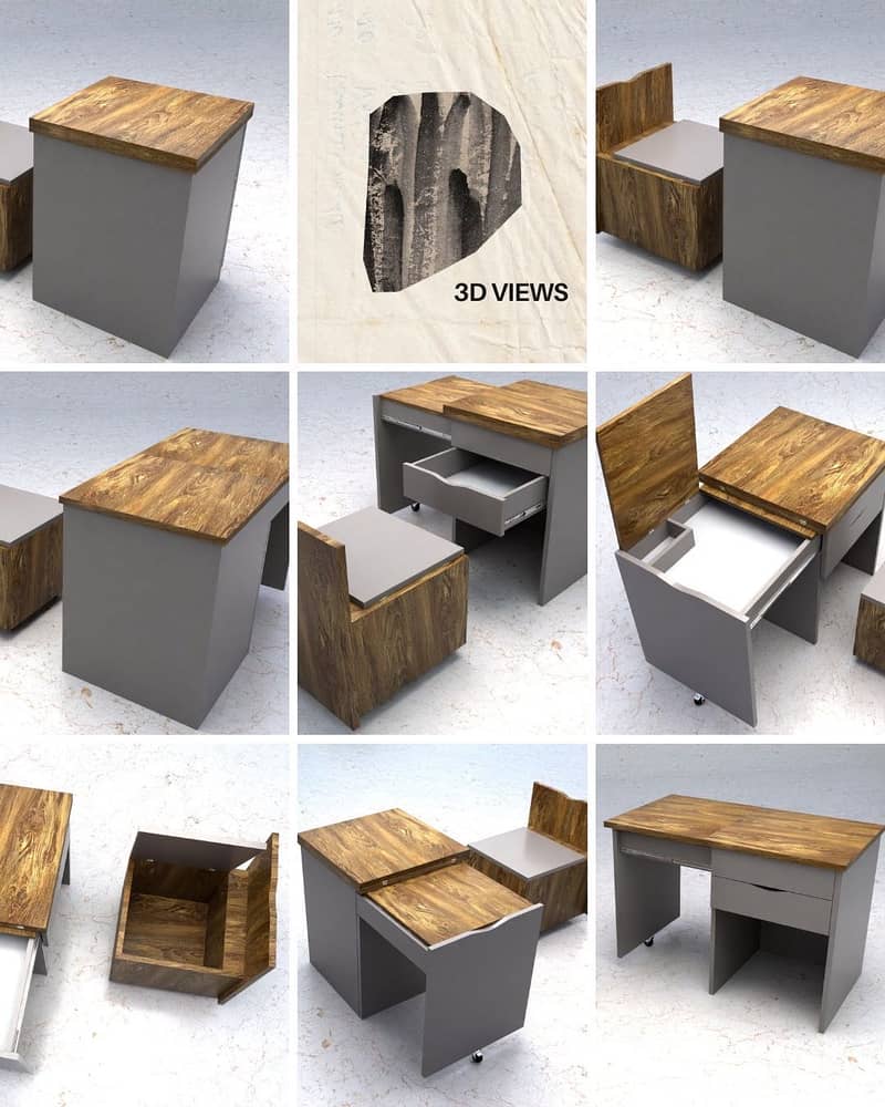 Space saving study table 7