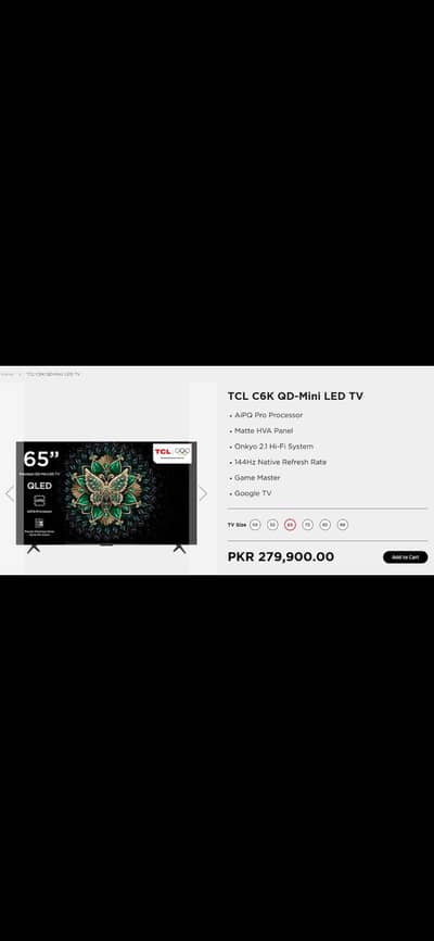 65 INCHES QLED MINI GOOGLE TV - New