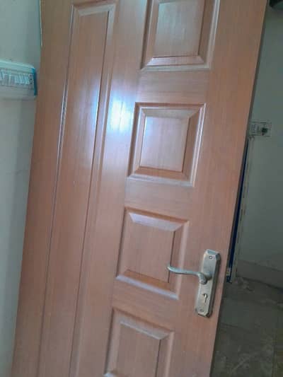 wooden door with lock