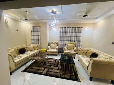 Fully Furnished 125sq yd Luxury Villa On 13k Per Day Rent in Ali Block. 3Bedrooms, Drawing, Dining & American Kitchen. 5mins drive from main gate of BTK.
