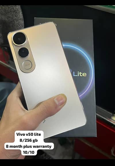 Vivo v50 lite 8/256 with box charger 8 mvolt nth Warrenty