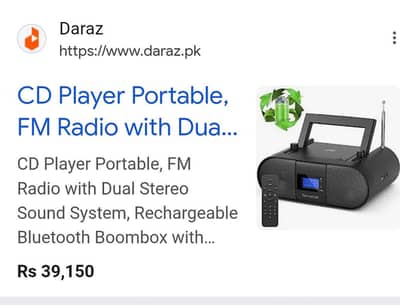 CD Player Portable, FM Radio with Dual Stereo Sound System