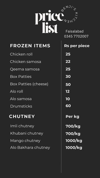 Benji"s Kitchen  HOMEMADE FROZEN FOOD AVAILABLE! 