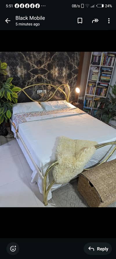 England Imported pure brass double coushned bed