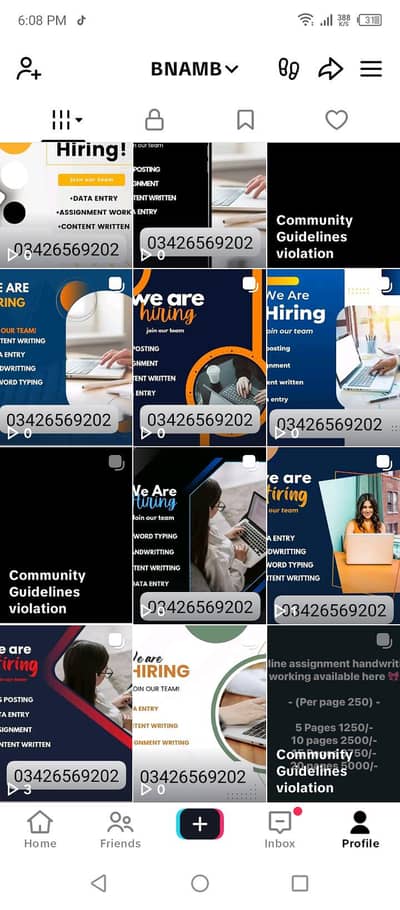 Boys/ girls/ online work/ writing work/ ads posting work