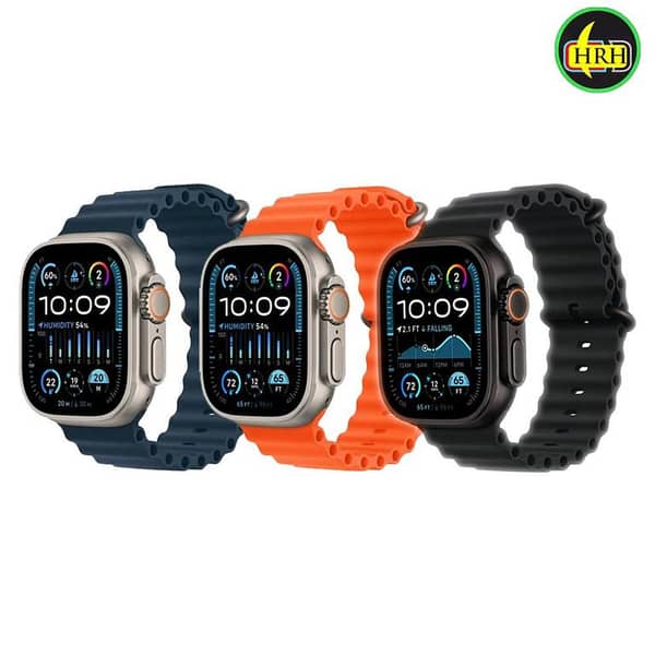 MEFit Me01 Pro Max Titanium Smartwatch USA Original Brand with Deep Ocean Blue Wavy Band - Advanced Health & Outdoor Features