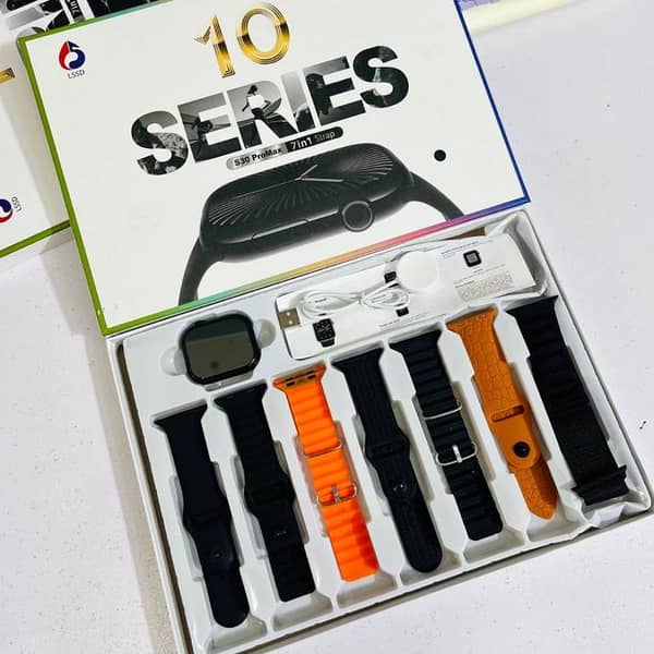10 Series S30 Pro Max Smart Watch - 7-in-1 Strap Bundle USA Original STOCK Bluetooth Calling, Fitness Tracker, HD Display