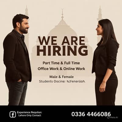 Hiring for male and female office and online work apply now