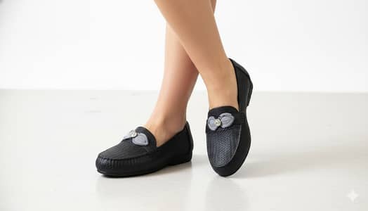Ladies Slip-On Rubber and Nylon House Slippers - Comfortable, Stylish