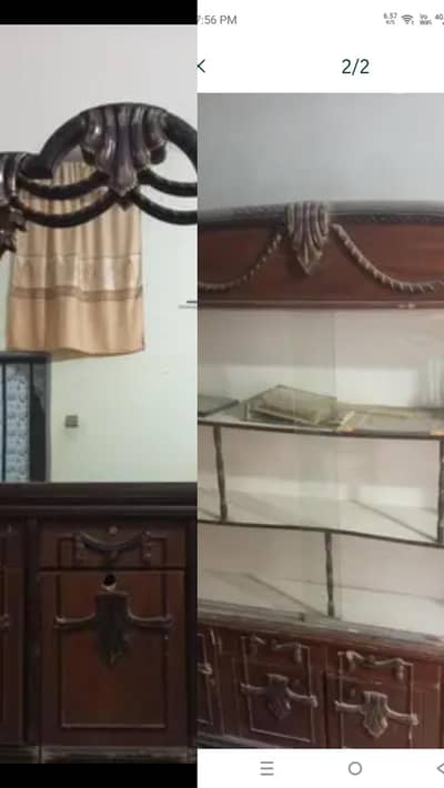 Used but beautiful wooden dressing table and showcase.