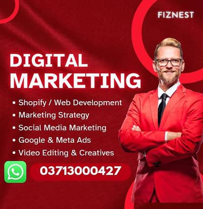 Digital Marketing, Shopify Web Development, Video Editing, Google Ads
