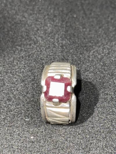 Ruby stone silver ring